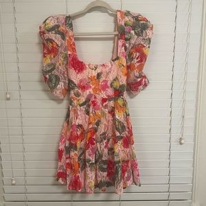 For Love and Lemons Dascha Puff Sleeve Floral Dress
